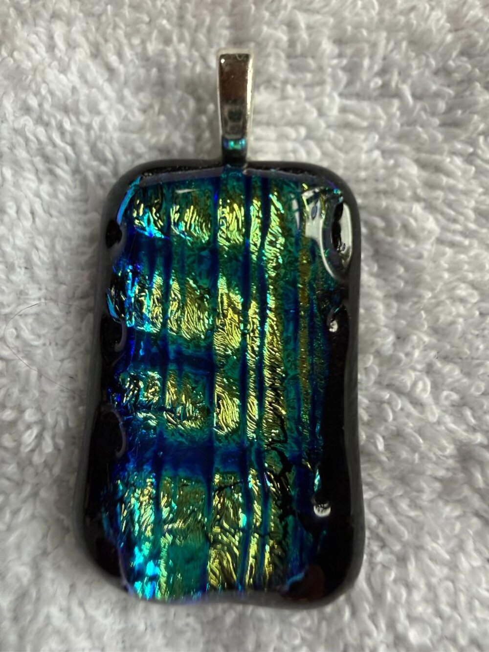 Iridescent glass pendant